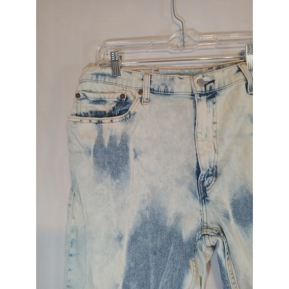 LEVI'S MENS 511  SHORTS DENIM INDIGO & OFF-WHITE SIZE 38 Raw Hem Distressed